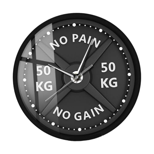 Horloge de gymnastique silencieuse décorative avec motif de sport