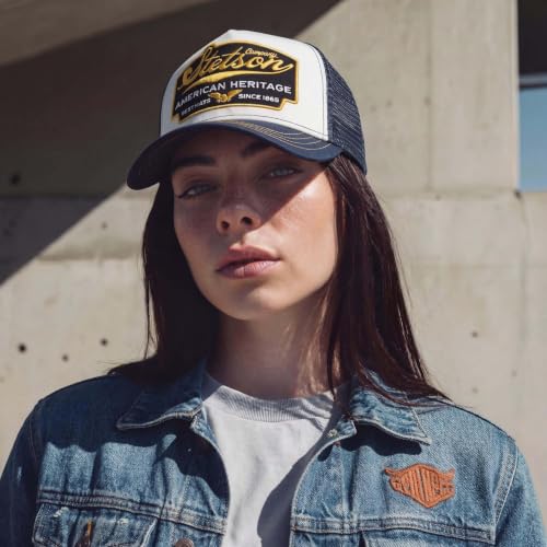 Image of Stetson American Heritage Trucker Cap Men Breathable Mesh Snapback Summer Winter