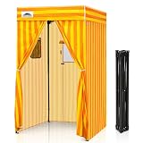 EAGLE PEAK Flex Compact 4x4 Pop-up Canopy Changing Room, Portable Privacy Dressing Room for Indoor Fashion Photoshoots, Camping, or Pool, Yellow/Orange