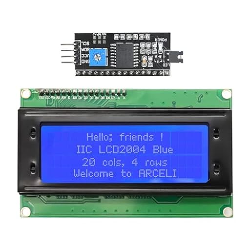ARCELI 20x4 2004 Módulo de Pantalla LCD, DC 5V Módulo de Pantalla LCD Pantalla de Caracteres con TWI IIC I2C Adaptador de Interfaz LCD (Azul/2004) | Ya disponible en tu tienda friki favorita! En mundofriki.es!