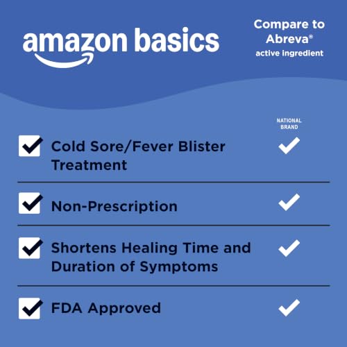 Amazon Basics Docosanol Cream 10% Cold Sore and Fever Blister Treatment, 0.07 Ounce, 1 Count view 2