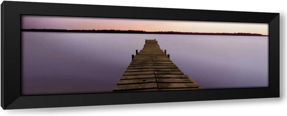 ArtDirect Serenity 40x16 Extra Large Black Modern Wood Framed Art Print by OKane, Dermot