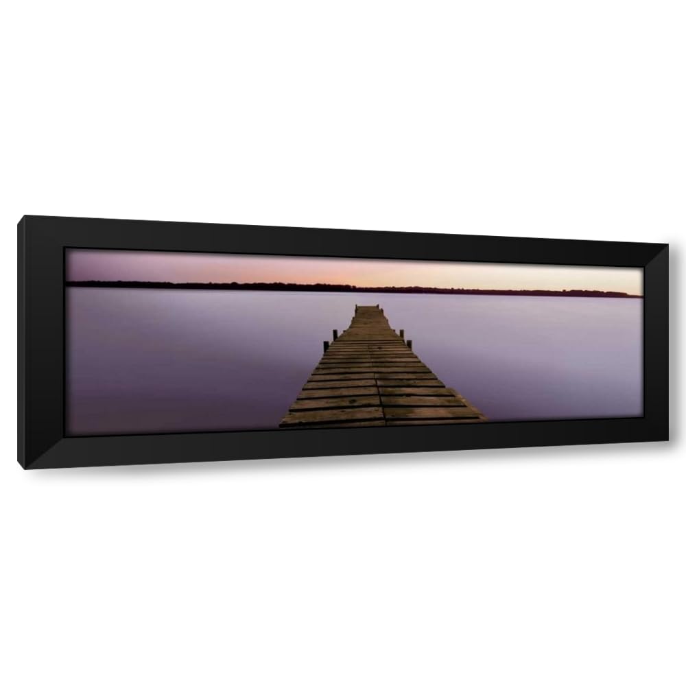 ArtDirect Serenity 40x16 Extra Large Black Modern Wood Framed Art Print by OKane, Dermot