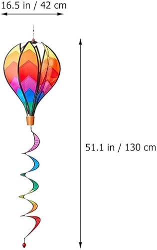 Miniatura 6 de 2 piezas de globos de decoración Windsock globo de aire caliente globo de aire caliente molino de viento adornos decoraciones de patio hilanderos de