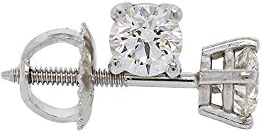IGI Certified 0.50 Carat Clear Lab-Grown Diamond Stud Earrings 14k White Gold Womens Screw Back VS2-SI1 IGI Certified 0.50 Carat Clear Lab-Grown Diamond Stud Earrings 14k White Gold Womens Screw Back VS2-SI1