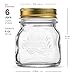 Bormioli Rocco Quattro Stagioni Small Glass Mason Jars 5 Ounce Mini Jars (6-Pack) with Metal Airtight Lid, For Jam, Jelly, baby food, Crafts, Spices, Dry Food Storage, Wedding favors, Decorating Jar