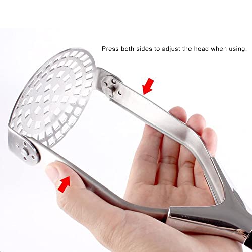Ascebrk Foldable Potato Masher Stainless Steel, Heavy Duty Potato Ricer Smasher Avocado Masher Food Masher Manual Presser Kitchen Utensils Potato Press Crusher Food Grinder Cooking And Kitchen Gadget #TOP7
