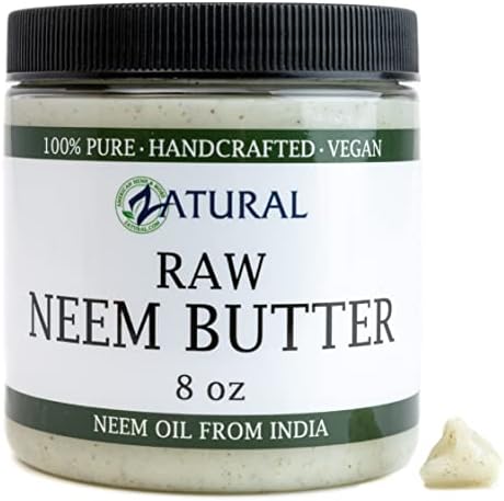 Organic Neem Butter-Coconut Oil, Neem Oil, Neem Leaf, Marula Oil, Kokum Butter, Rosemary, For Sensitive Skin, Itchy Skin, 8 oz.