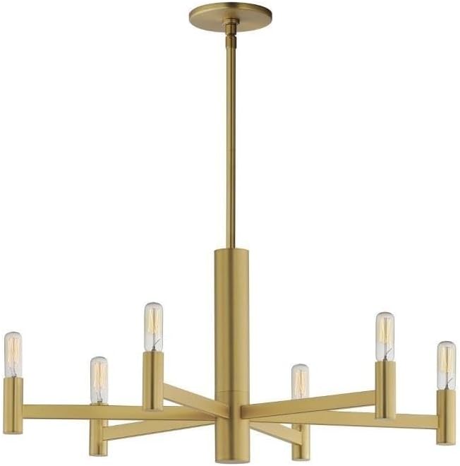 Emana - 6 Light Chandelier-11.75 Inches Tall and 25.5 Inches Wide-Natural Aged Brass Finish