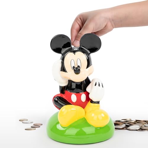Jay Franco Disney Mickey Mouse Ceramic Coin Bank – Kids Décor Money Saving Piggy Bank
