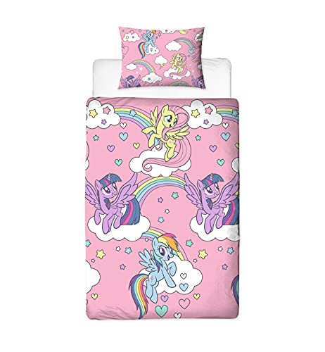 My Little Pony MLPBEIDS001UK1 Housse de Couette réversible Rose avec taie d'oreiller pour lit Simple