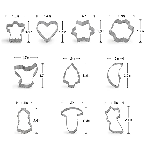 Cade Stainless Steel 6 To12 Inch Adjustable Cake Ring, 3.15 X 394 Inch Cake Collars, 10 Pcs Cookie Cutters #TOP6