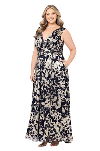 Image of Betsy & Adam Womens Long Stretch Velvet Illusion Shrug Beaded Sleeve GownSpecial Occasion Dress