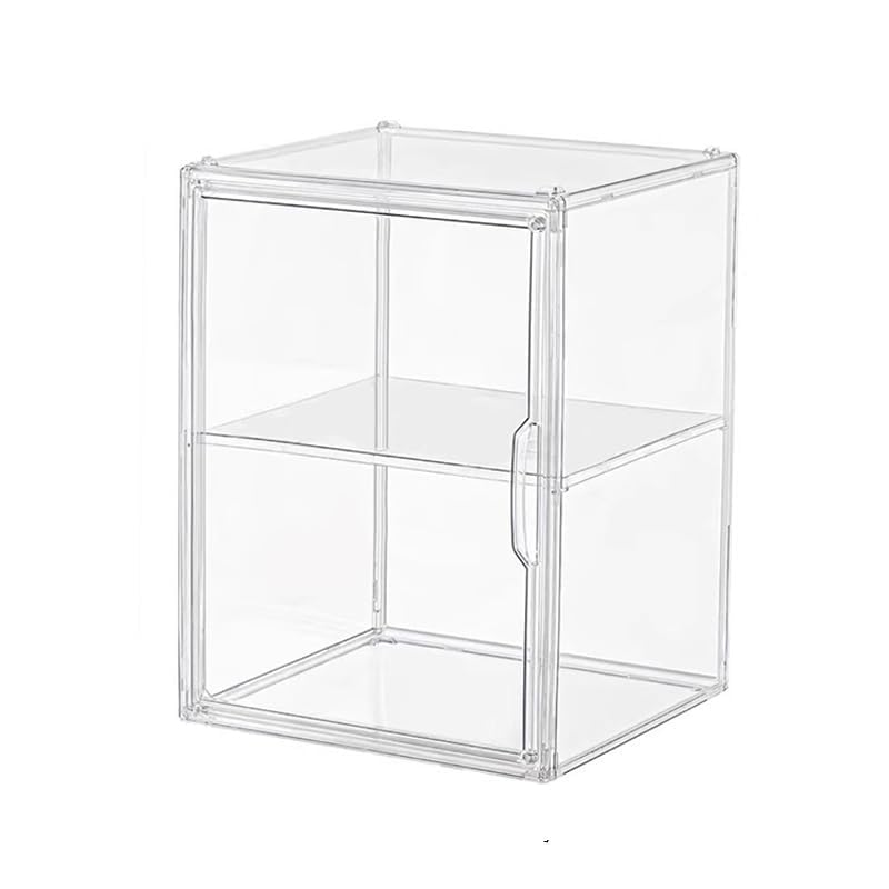 収納ケース 収納ボックス 収納透明ケース フィギュアケース コレクションケース プラスチック 積み重ね式 ディスプレイ 本 おもちゃ フィギュア 靴 カバン アクセサリー 化粧品 収納 仕切り板付き 透明展示ケース マグネット式扉 積み重ね可能 組立簡単 幅27×奥22×高さ36cm クリア (一つ入りです)