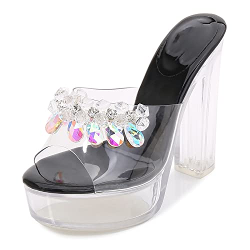 Chaussures en Cristal de Haute Couture avec Talons Hauts de 13CM