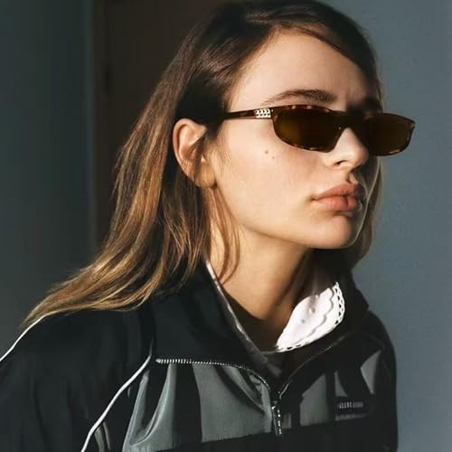 HJSTES Retro Oval Sunglasses for Women Trendy Cat Eye Sunnies Vintage Narrow 90s Y2k Designer Sun Glasses3