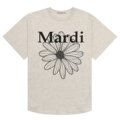 [mardi mercredi] マルディメクルディ アパレル Tシャツ TSHIRT FLOWERMARDI OATMEAL BLACK 半袖 レディース 韓国 ファッション アパレル [並行輸入品]