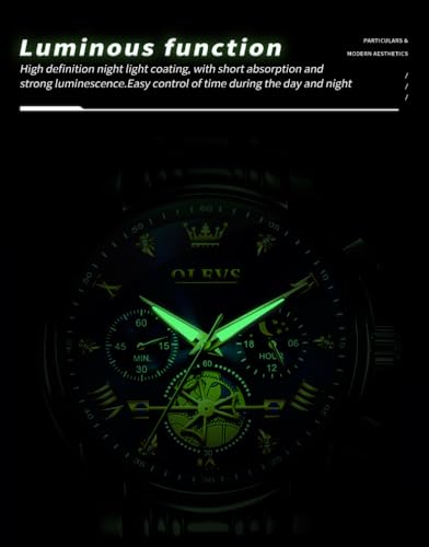 Image of OLEVS Mens Watches Luxury Diamond Calendar Stainless Steel Male Watches Business Dress Waterproof Luminous Fashion Watch for Men