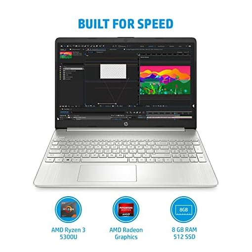 HP Laptop 15s, AMD Ryzen 3 5300U, 15.6-inch (39.6 cm), FHD, 8GB DDR4, 512GB SSD, AMD Radeon Graphics, Thin & Light, Dual Speakers (Win 11, MSO 2019, Silver, 1.69 kg), eq2143AU/eq2212au - Image 4