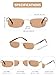 Freckles Mark Trendy Rectangular Retro Sunglasses Mens Womens Classic Rectangle Glasses Small Fashion Thin Slim Square Shades (Light Brown)