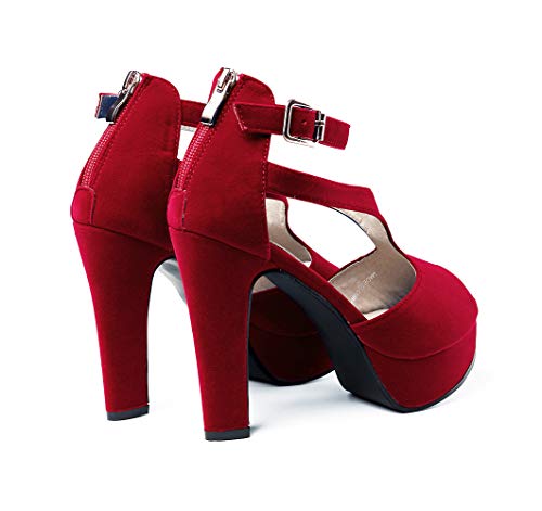 GATUXUS Women's Platform Chunky High Heels Sandals Open Toe Ankle Strap Sexy Dress Sandals Pumps Summer Shoes4