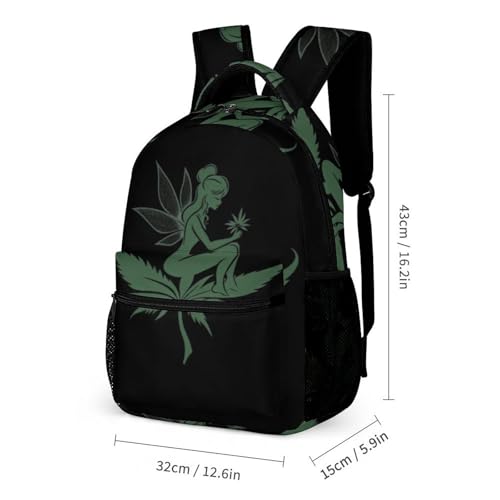 Weeds Fairy 3 PCS Backpack Set Casual Daypack with Insulated Lunch Bag & Pencil Case2