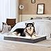 EHEYCIGA Orthopädisches Hundebett XXL Grosse Hunde 120x74x9cm, Hundekissen Waschbar Flauschig, Hundematte Hundematratze für Kiste, Beige