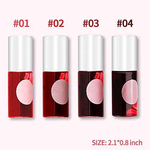 Zssemei Lip Stain Tint Set, Mini Liquid Lipstick, Hydrating & Moisturizing Cheeks And Eyes, Waterproof, Long Lasting, Easy Application, Shimmery, Natural Lip Gloss, Sexy Lip Color Makeup (1# Apple) #TOP6