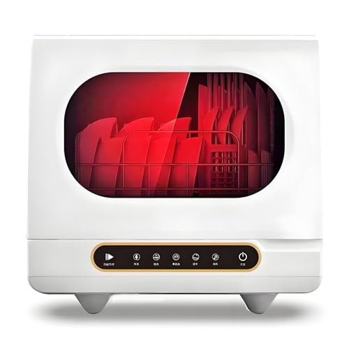Lavavajillas portátil de encimera, lavadora mini de 1200W, 5 programas de lavado, rociado giratorio de 360°, limpieza a alta temperatura, lavavajillas para cocina, dormitorio, RV, camper