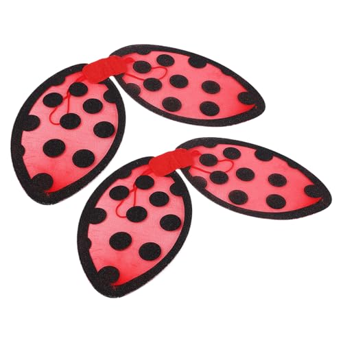 Alas de mariquita, accesorios plegables para cosplay, alas ligeras de disfraz de mariquita, 2 piezas de material suave y diseño fácil de llevar, divertido accesorio de vestir para niño y niña, fiesta