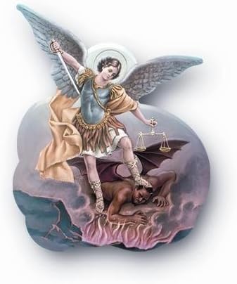 Plaque Saint Michael 7cms x 6cms. St Michael. St Michael Medal. Archangel Michael.Saint Michael. Saint Michael Picture.