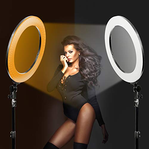 Limostudio 14-Inch Diameter Ring Light Dimmable Continuous Round Ring Lighting Kit, 5500K Photography Photo Studio Light Stand With Carrying Case, Agg1773V4 #TOP2