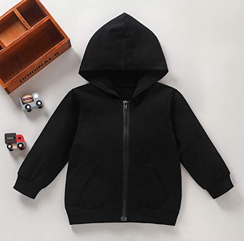 1-6T Kids Toddler Boy Girl Hoodies Pullover Dad Letter Print Sweatshirt Hooded Jersey Casual Clothes Outdoor Outfit (Black Zipper, 5T-6T) #TOP6