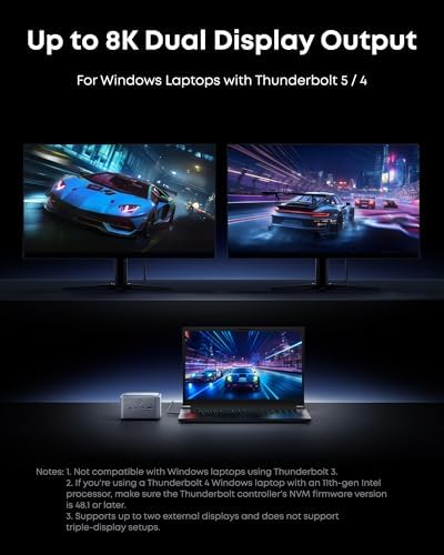 Anker Prime TB5 Docking Station, 14-in-1 Thunderbolt 5 Dock with 120Gbps Max Transfer, Thunderbolt Dock with 140W Max Charging, Cooling System, Up to 8K, Dual Display for TBT 5/4 Laptops - 4