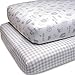 The Peanutshell Fitted Crib Sheet Set for Baby Boys or Girls | 2 Pack Sheets in Plaid & Farm Themes | Fits Standard Crib Mattresses