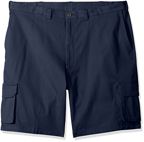 Haggar Men's Big and Tall Stretch Comfort Cargo Flat Front Short, Navy, 44
