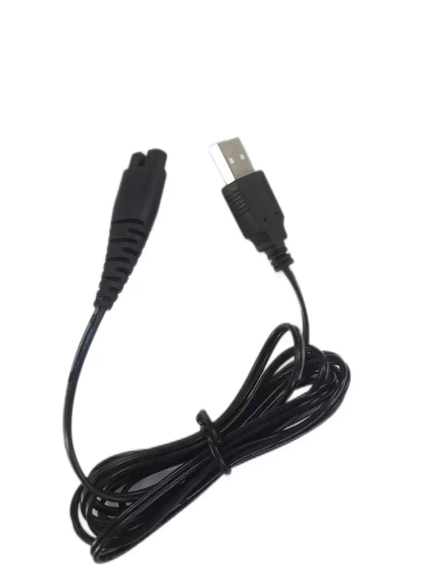 Cavo di ricarica USB per Hatteker, cavo di ricarica nero da 1,5 m, confezione da 2 | Cavo di alimentazione di ricambio adatto per regolabarba RFC-588 RFC-598 RFC-690 RFC-692 RFC-696 RSCX-7568 RSCX-9598