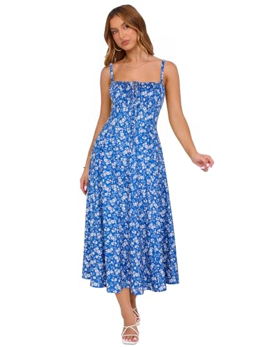 Image of YIOYOLA Corset Dress for Women Casual Tea Party Summer Wedding Guest Flowy Midi Sundress