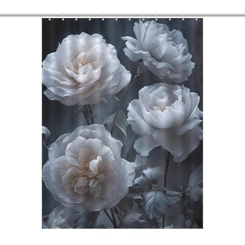 Rideau de douche fleur 140x183 cm en tissu polyester imperméable