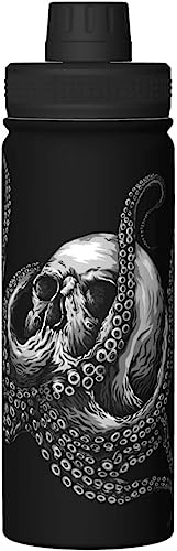 タコ スカル 髑髏 ワンタッチ アニメ 水筒 真空断熱 保温 保冷 スポーツボトル 人気 ステンレスボトル スポーツ飲料対応 漏れない 直飲み530ml 男の子 女の子 おしゃれ 大人 子供 グッズ キャラクター 雑貨 zj173