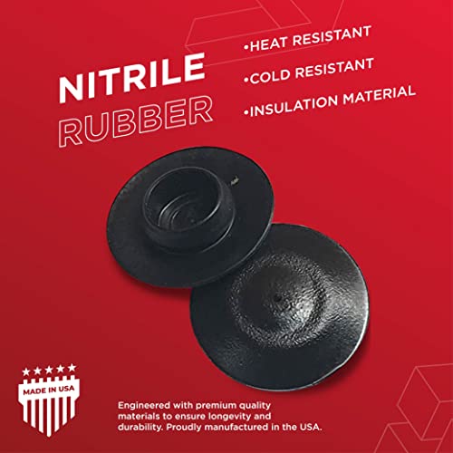 Image of 4 Pack 1 Inch Flush Mount Black Plastic Body and Sheet Metal Hole Plug, Button Plugs with Flush-Type Heads for Plugging Holes in Automobile Bodies, Tanks, Refrigeration Units