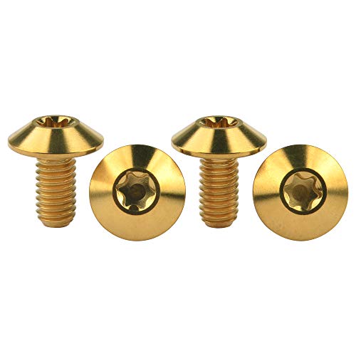 Titanium M4 M5 M6 Button Torx Head Bolt Screw (Gold, M6x12mm)