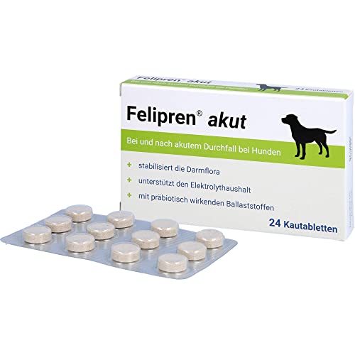 Felipren® akut Kautabletten für Hunde bei und nach Durchfall – Unterstützung der Darmflora – Durchfallmittel – 24 Stück
