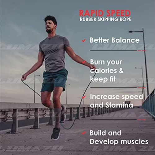 Skipping Rope Adult Fitness Jump Rope Gym Workouts & outdoor Training for Fat Burning Boxing, MMA Exercises Speed Fitness Weighted Skipping Ropes for Women & Men
