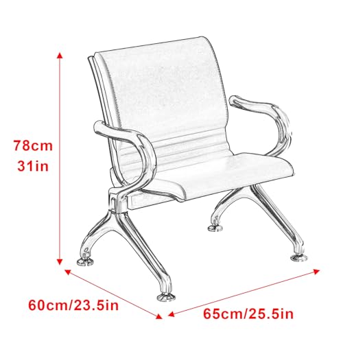 Sillas ergonómicas de sala de espera con respaldo cómodo y reposabrazos para oficinas 3