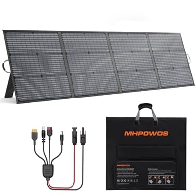 Portable Solar Panel 220W 40V Monocrystalline Foldable Solar Panels Charger Power Backup, IP67 Waterproof Durable for Power Station RV Camping Off Grid Fishing