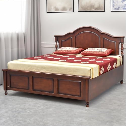 Image of Royaloak Atlanta American King Size Bed with Storage | Solid Wood Beds | Hydraulic Storages | Wooden Slats | Solid Legs