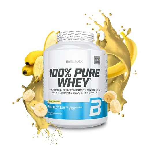 BioTechUSA 100% Pure Whey | Proteína en Polvo con BCAA y Glutamina | Sin Gluten, Sin Aceite de Palma, 2.27 kg, Plátano