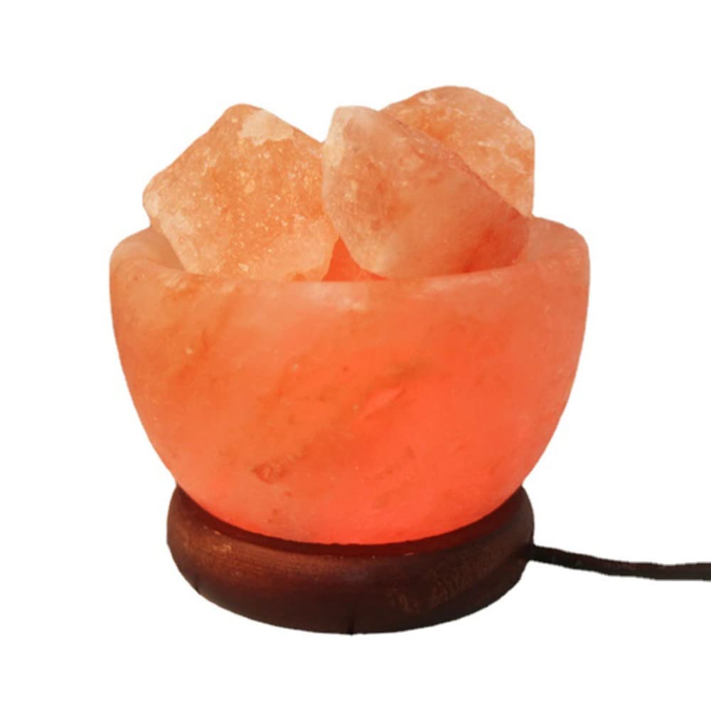 Fantasee Himalayan Salt Lamp, Natural Handcarved Salt Crystal Light Release Negative Ions Perfect for Home Bedroom Living Room Office Yoga Night Light Air Purifying Gift(Bowl - 7 Colors Changing)