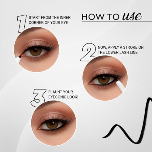 Image of Million Colors Waterproof Blackout Kohl Kajal | Infused with Chamomile and Almond Oil | Smudge Proof & Long-Lasting | One Swipe Application - Rich Color Payoff | Stays Upto 24HR